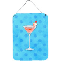 "Caroline's Treasures Summer Martini Blue Polkadot Metal Print, 16hx12w, Multicolor"