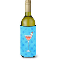 "Caroline's Treasures Summer Martini Blue Polkadot Beverage Insulator Hugger, 750 ml, Multicolor"