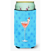 "Caroline's Treasures Summer Martini Blue Polkadot Beverage Insulator Hugger, Tall, Multicolor"