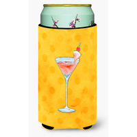 "Caroline's Treasures Summer Martini Yellow Polkadot Beverage Insulator Hugger, Tall, Multicolor"