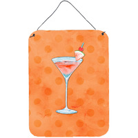 "Caroline's Treasures Summer Martini Orange Polkadot Metal Print, 16hx12w, Multicolor"