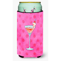 "Caroline's Treasures Summer Martini Pink Polkadot Beverage Insulator Hugger, Tall, Multicolor"