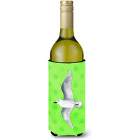 "Caroline's Treasures Sea Gull Green Polkadot Beverage Insulator Hugger, 750 ml, Multicolor"