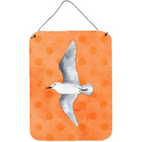 "Caroline's Treasures Sea Gull Orange Polkadot Metal Print, 16hx12w, Multicolor"