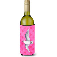 "Caroline's Treasures Sea Gull Pink Polkadot Beverage Insulator Hugger, 750 ml, Multicolor"