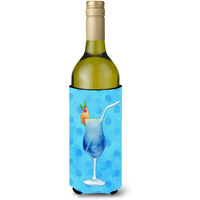 "Caroline's Treasures Summer Cocktail Blue Polkadot Beverage Insulator Hugger, 750 ml, Multicolor"