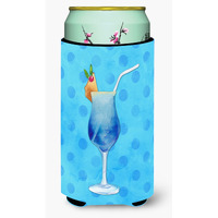 "Caroline's Treasures Summer Cocktail Blue Polkadot Beverage Insulator Hugger, Tall, Multicolor"