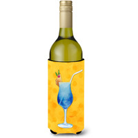 "Caroline's Treasures Summer Cocktail Yellow Polkadot Beverage Insulator Hugger, 750 ml, Multicolor"