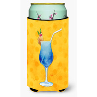 "Caroline's Treasures Summer Cocktail Yellow Polkadot Beverage Insulator Hugger, Tall, Multicolor"