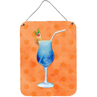 "Caroline's Treasures Summer Cocktail Orange Polkadot Metal Print, 16hx12w, Multicolor"