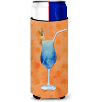 "Caroline's Treasures Summer Cocktail Orange Polkadot Beverage Insulator Hugger, Slim, Multicolor"