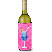 "Caroline's Treasures Summer Cocktail Pink Polkadot Beverage Insulator Hugger, 750 ml, Multicolor"