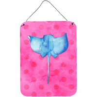 "Caroline's Treasures Sting Ray Pink Polkadot Metal Print, 16hx12w, Multicolor"
