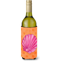 "Caroline's Treasures Pink Sea Shell Orange Polkadot Beverage Insulator Hugger, 750 ml, Multicolor"