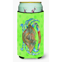 "Caroline's Treasures Blue Crab Green Polkadot Beverage Insulator Hugger, Tall, Multicolor"