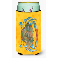 "Caroline's Treasures Blue Crab Yellow Polkadot Beverage Insulator Hugger, Tall, Multicolor"