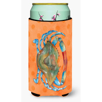 "Caroline's Treasures Blue Crab Orange Polkadot Beverage Insulator Hugger, Tall, Multicolor"