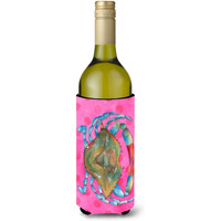 "Caroline's Treasures Blue Crab Pink Polkadot Beverage Insulator Hugger, 750 ml, Multicolor"