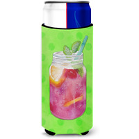 "Caroline's Treasures Mason Jar Cocktail Green Polkadot Beverage Insulator Hugger, Slim, Multicolor"