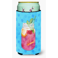 "Caroline's Treasures Mason Jar Cocktail Blue Polkadot Beverage Insulator Hugger, Tall, Multicolor"