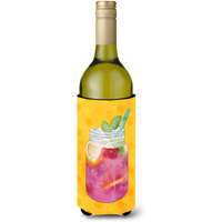 "Caroline's Treasures Mason Jar Cocktail Yellow Polkadot Beverage Insulator Hugger, 750 ml, Multicolor"