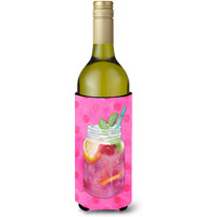 "Caroline's Treasures Mason Jar Cocktail Pink Polkadot Beverage Insulator Hugger, 750 ml, Multicolor"