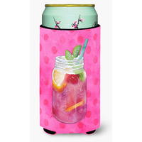 "Caroline's Treasures Mason Jar Cocktail Pink Polkadot Beverage Insulator Hugger, Tall, Multicolor"