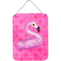 "Caroline's Treasures Flamingo Floaty Pink Polkadot Metal Print, 16hx12w, Multicolor"