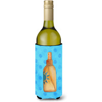 "Caroline's Treasures Message in a Bottle Blue Polkadot Beverage Insulator Hugger, 750 ml, Multicolor"