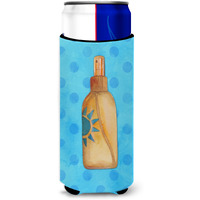 "Caroline's Treasures Message in a Bottle Blue Polkadot Beverage Insulator Hugger, Slim, Multicolor"
