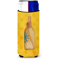 "Caroline's Treasures Message in a Bottle Yellow Polkadot Beverage Insulator Hugger, Slim, Multicolor"