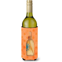 "Caroline's Treasures Message in a Bottle Orange Polkadot Beverage Insulator Hugger, 750 ml, Multicolor"