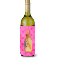 "Caroline's Treasures Message in a Bottle Pink Polkadot Beverage Insulator Hugger, 750 ml, Multicolor"