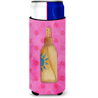 "Caroline's Treasures Message in a Bottle Pink Polkadot Beverage Insulator Hugger, Slim, Multicolor"