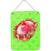 "Caroline's Treasures Crab Green Polkadot Metal Print, 16hx12w, Multicolor"