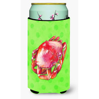 "Caroline's Treasures Crab Green Polkadot Boy Beverage Insulator Hugger, Tall, Multicolor"