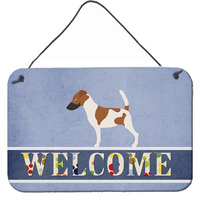 "Caroline's Treasures Smooth Fox Terrier Welcome Metal Print, 8"" x 12"""