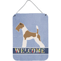 "Caroline's Treasures Wire Fox Terrier Welcome Metal Print, 16"" x 12"", Multicolor"