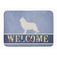 "Caroline's Treasures Berger Blanc Suisse Welcome Floor Mat, 19"" x 27"", Multicolor"