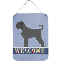 "Caroline's Treasures Black Russian Terrier Welcome Metal Print, 16"" x 12"", Multicolor"