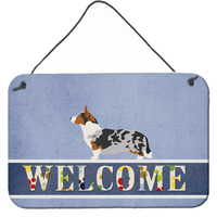 "Caroline's Treasures Welsh Corgi Cardigan Welcome Metal Print, 8"" x 12"", Multicolor"