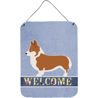 "Caroline's Treasures Pembroke Welsh Corgi Welcome Metal Print, 16"" x 12"", Multicolor"