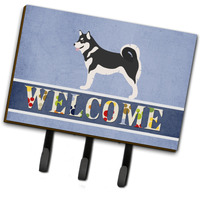 "Caroline's Treasures Alaskan Malamute Welcome Wall Hook, Triple, Multicolor"