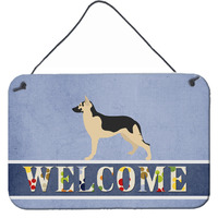 "Caroline's Treasures German Shepherd Welcome Metal Print, 8"" x 12"""