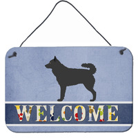 "Caroline's Treasures Mudi Welcome Metal Print, 8"" x 12"", Multicolor"