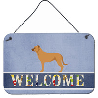 "Caroline's Treasures Alano Espanol Spanish Bulldog Metal Print, 8"" x 12"", Welcome"