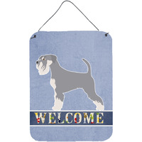 "Caroline's Treasures Schnauzer Welcome Metal Print, 16"" x 12"", Multicolor"
