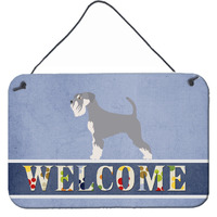 "Caroline's Treasures Schnauzer Welcome Metal Print, 8"" x 12"", Multicolor"