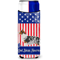 "Caroline's Treasures Welsh Corgi Cardigan American Decorative Can Hugger, Slim, Multicolor"