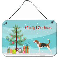 "Caroline's Treasures American Foxhound Metal Print, 8hx12w, Christmas Tree"